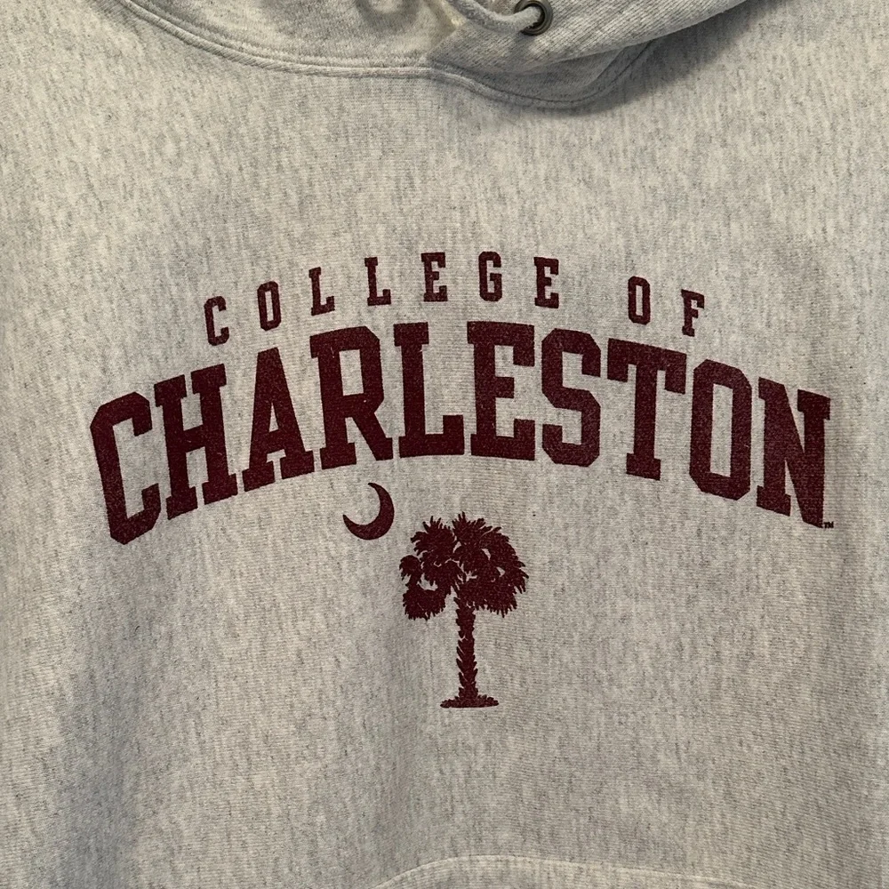 EUC College of Charleston Hoodie Sweatshirt Grey Champion - Picture 2 of 4